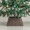 Gardenised Foldable Christmas Tree Skirt Collar Basket, Ring Base Stand Cover, Rattan Plastic, Brown QI004155.BR - alternate 2